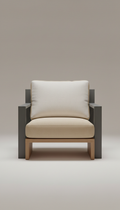 Lume lounge chair with curved backrest