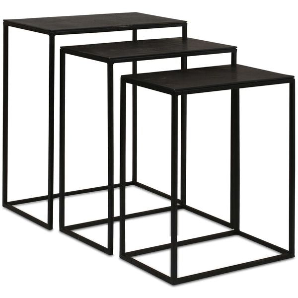 Tavoli incastrabili Coreene, Set da 3, Colore Nero
