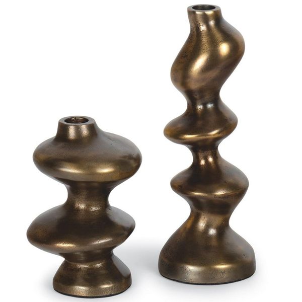 Set portacandele Blobby in Ottone