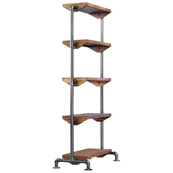 Etagere Rhordyn finitura canna di fucile invecchiata