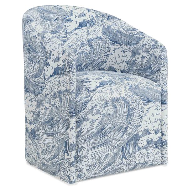 Sedia da pranzo imbottita Slow Roll colore Tidal Naval, Set da 2